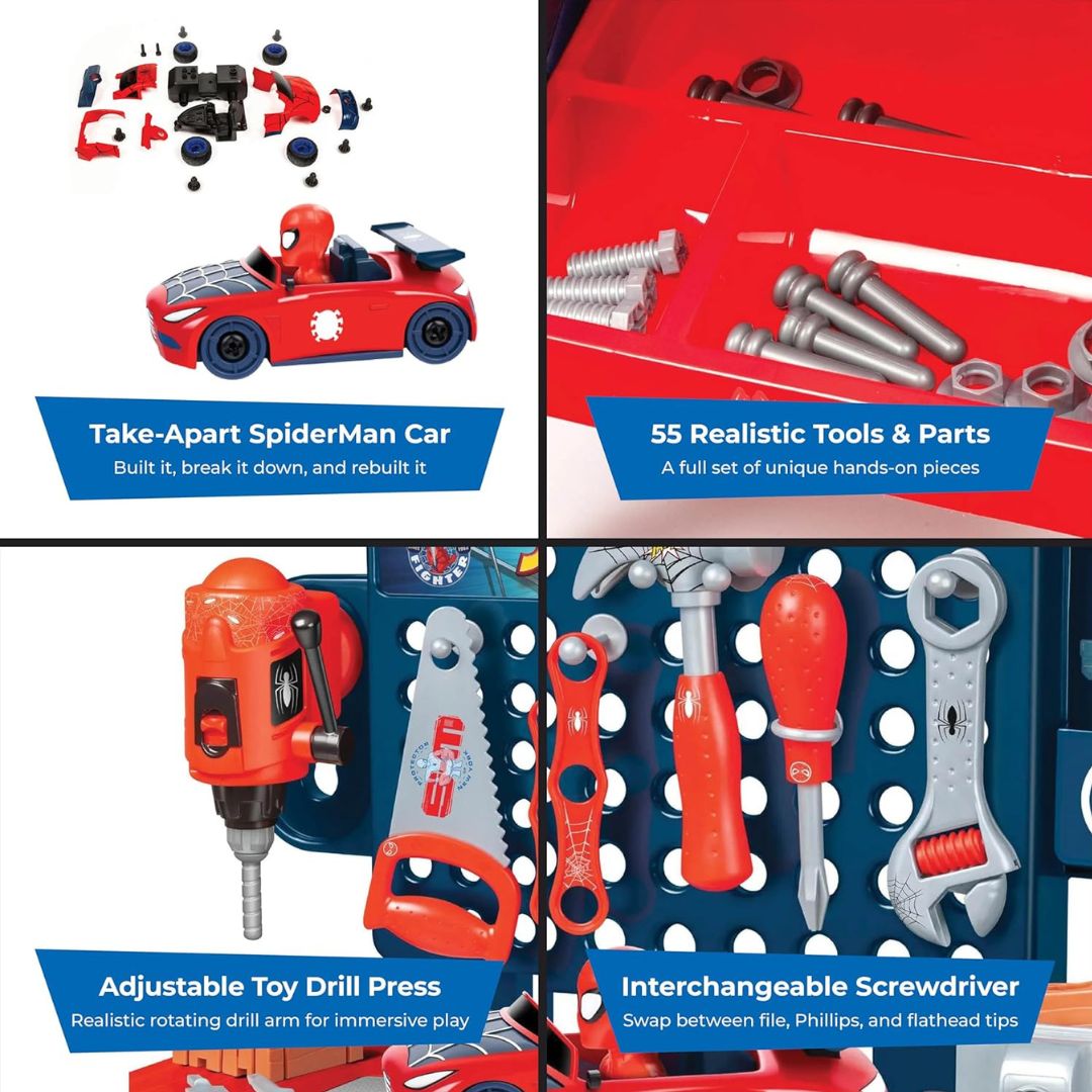Mini Spiderman Kids Tool Bench